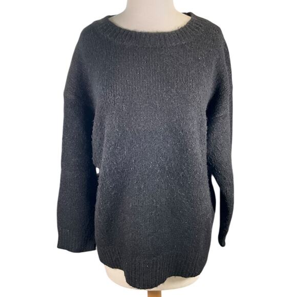 Zara Women’s Oversized Knit Sweater Size Small Black Boho Cozy Casual Chic - Picture 1 of 10